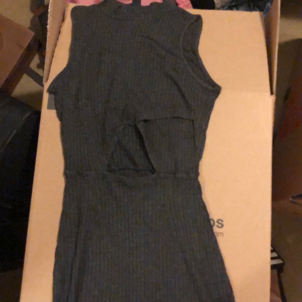 Dress with cutout at midriff